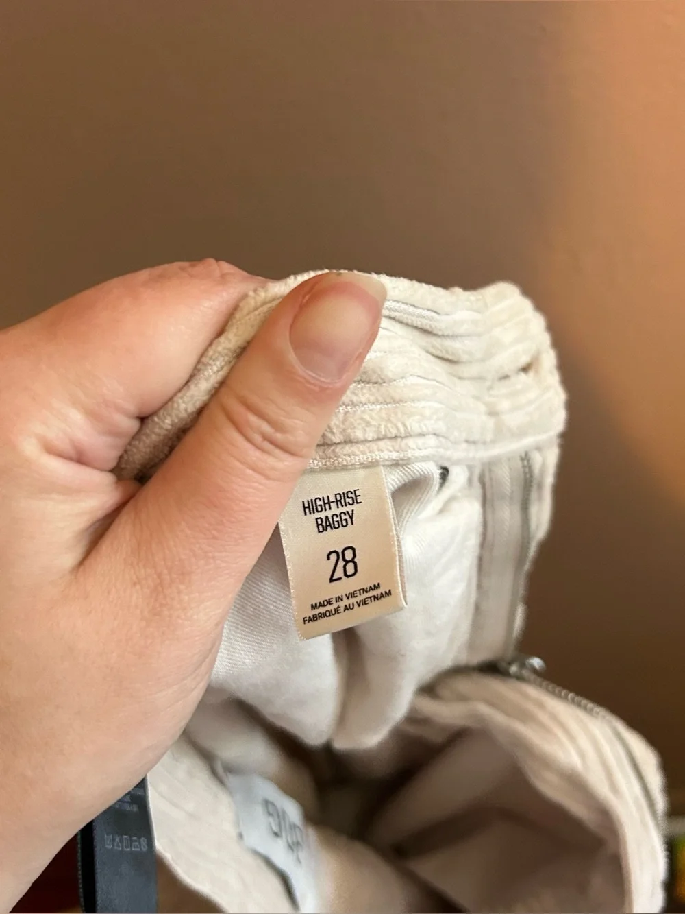 BDG Corduroy High Rise Baggy Pants Cream Women’s Size 28